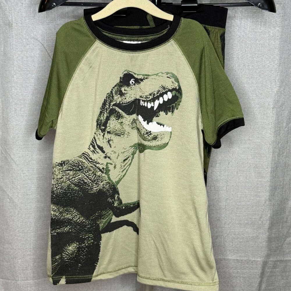 Falls Creek - Boys T-Rex Pajama Shirt and Shorts Set - Size Large 10/12